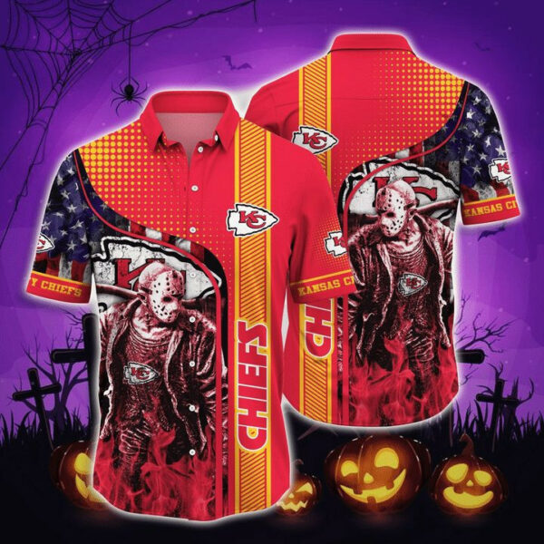 Sport-Team Kansas City Chiefs Jason Voorhees Halloween Hawaiian Shirt Men Women Aloha Shirt