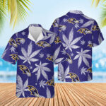 Sport-Team Baltimore Ravens Purple Weed Hawaiian Shirt Men Women Aloha Shirt