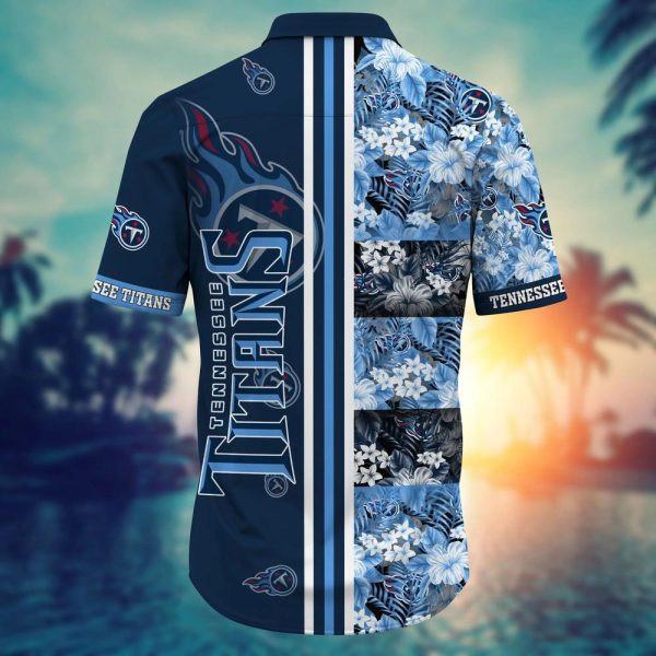 Sport-Team Tennessee Titans Tropical Navy Blue Hawaiian Shirt Men Women Aloha Shirt