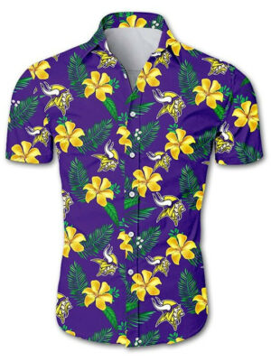 Sport-Team Minnesota Vikings Tropical Flower Summer Hawaiian Shirt Men Women Aloha Shirt