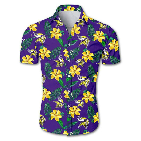 Sport-Team Minnesota Vikings Tropical Flower Summer Hawaiian Shirt Men Women Aloha Shirt
