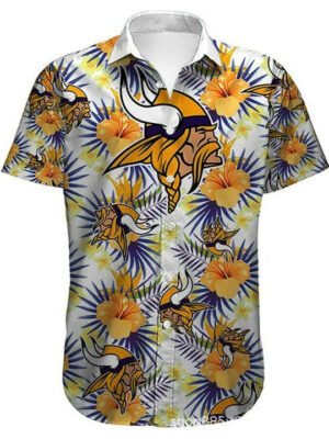 Sport-Team Minnesota Vikings Tropical Flower Gift For Fans Hawaiian Shirt Men Women Aloha Shirt