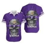 Sport-Team Minnesota Vikings Skull Purple Hawaiian Shirt Men Women Aloha Shirt