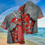 Sport-Team Tampa Bay Buccaneers Red Grey Hawaiian Shirt V3 Men Women Aloha Shirt