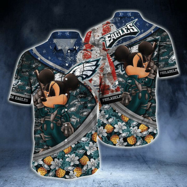 Sport-Team Philadelphia Eagles Mickey Mouse Hawaiian Shirt Men Women Aloha Shirt