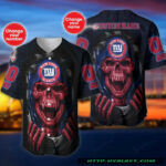 Sport-Team New York Giants Custom Name Number Skull Baseball Jersey Shirt