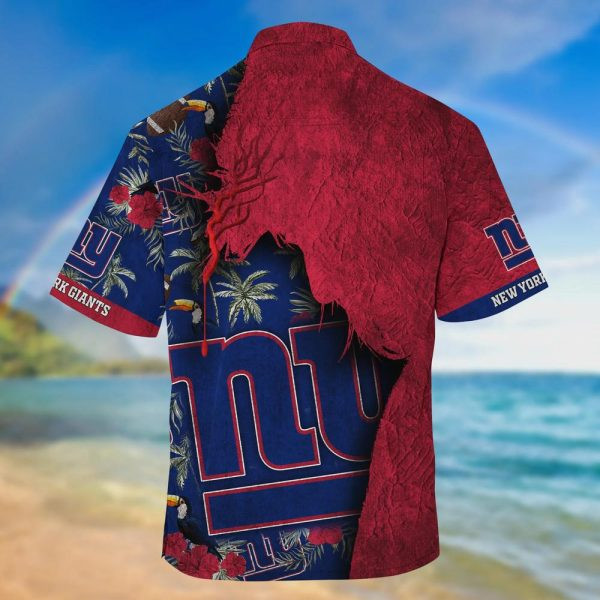 Sport-Team New York Giants Red Navy Blue Hawaiian Shirt Men Women Aloha Shirt