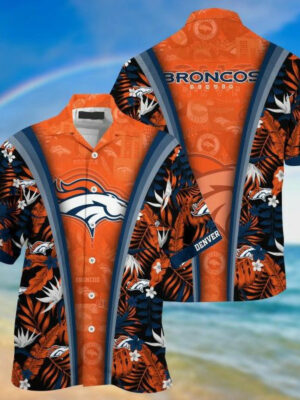 Sport-Team Denver Broncos Orange Navy Blue Hawaiian Shirt V2 Men Women Aloha Shirt