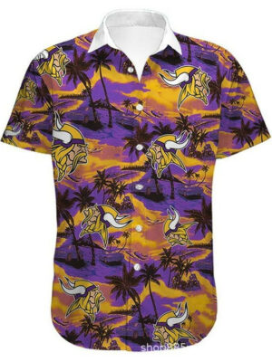 Sport-Team Minnesota Vikings Coconut Tree Beach Hawaiian Shirt Men Women Aloha Shirt