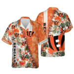 Sport-Team Cincinnati Bengals Orange Green Hawaiian Shirt Men Women Aloha Shirt