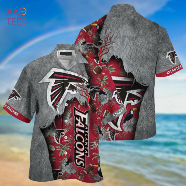 Sport-Team Atlanta Falcons Silver Red Hawaiian Shirt Men Women Aloha Shirt