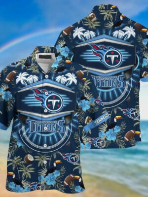 Sport-Team Tennessee Titans Coconut Navy Blue Hawaiian Shirt Men Women Aloha Shirt