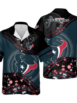 Sport-Team Houston Texans Blue Black Hawaiian Shirt Men Women Aloha Shirt