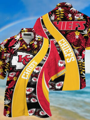 Sport-Team Kansas City Chiefs Red Gold Hawaiian Shirt Men Women Aloha Shirt