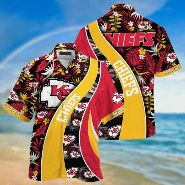 Sport-Team Kansas City Chiefs Red Gold Hawaiian Shirt Men Women Aloha Shirt
