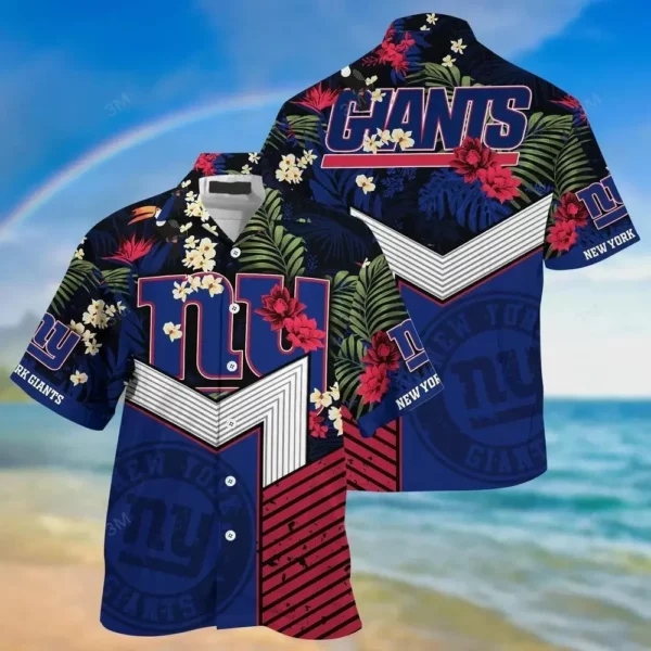 New York Giants Sport-Team Football Beach Shirt – Deep Blue Summer Hawaiian Shirt