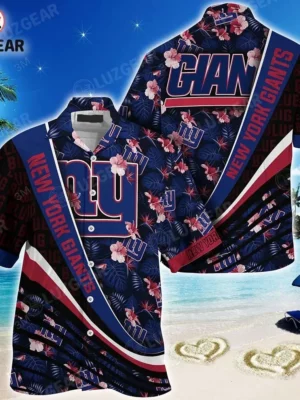 New York Giants Sport-Team Football Hawaiian With Tropical Flower Pattern Hawaiian Shirt For Fans