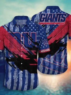 New York Giants Sport-Team Football Hawaiian Shirt Short American Flag Print This Summer
