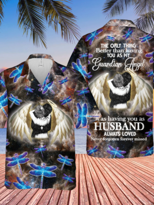 My Guardian Angel My Husband DragoSport-Teamy Memorial Hawaiian Shirt, Memory Gifts for Loss Of Husband