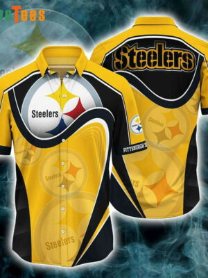 Sport-Team Pittsburgh Steelers Hawaiian Shirt Black And Yellow Steelers Logo - Perfect Gifts For Your Loved Ones