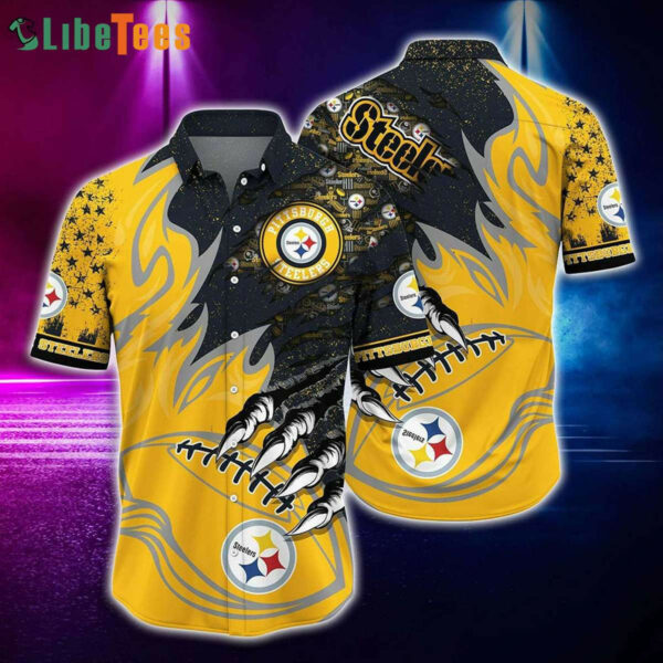 Sport-Team Pittsburgh Steelers Logo Fire Rugby Graphic Hawaiian Shirt - Perfect Gifts For Your Loved Ones