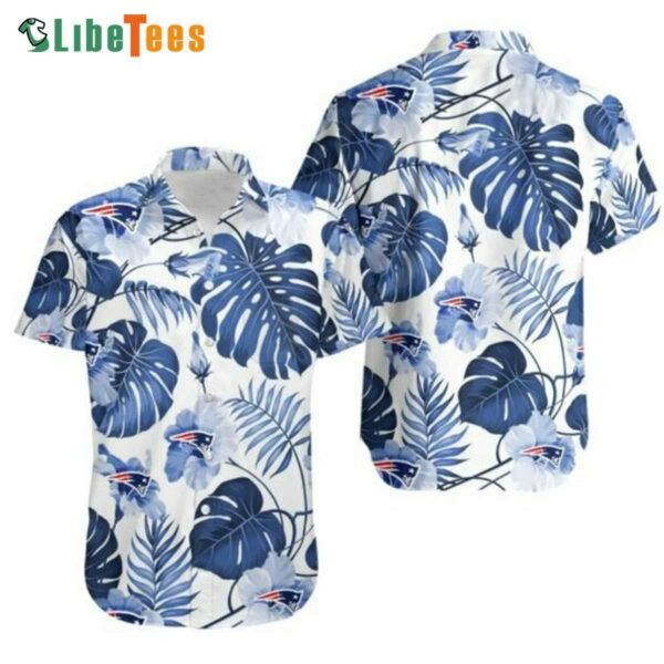 Sport-Team New England Patriots Hawaiian Shirt White And Blue Tropical - Perfect Gifts For Your Loved Ones