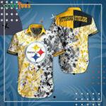 Sport-Team Pittsburgh Steelers Logo Floral Pattern Hawaiian Shirt - Perfect Gifts For Your Loved Ones