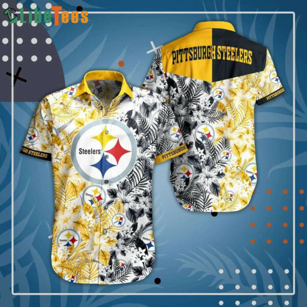 Sport-Team Pittsburgh Steelers Logo Floral Pattern Hawaiian Shirt - Perfect Gifts For Your Loved Ones