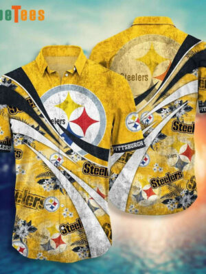 Sport-Team Pittsburgh Steelers Logo Pattern Yellow Steelers Hawaiian Shirt - Perfect Gifts For Your Loved Ones