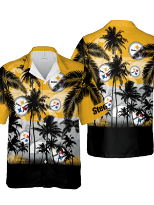 Sport-Team Pittsburgh Steelers Logo And Coconut Tree, Steelers Hawaiian Shirt - Perfect Gifts For Your Loved Ones