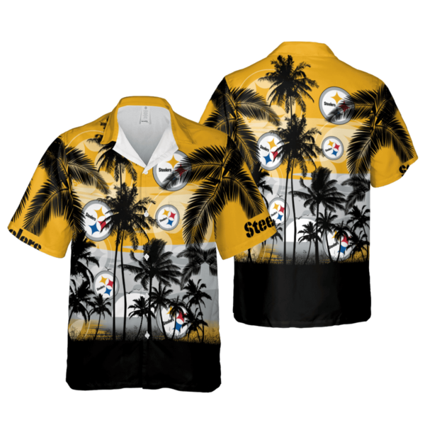 Sport-Team Pittsburgh Steelers Logo And Coconut Tree, Steelers Hawaiian Shirt - Perfect Gifts For Your Loved Ones