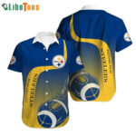 Sport-Team Pittsburgh Steelers Logo Blue Yellow And Rugby Hawaiian Shirt - Perfect Gifts For Your Loved Ones