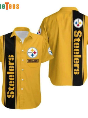 Sport-Team Pittsburgh Steelers Logo Yellow And Black Steelers Hawaiian Shirt - Perfect Gifts For Your Loved Ones
