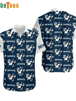Sport-Team New England Patriots Hawaiian Shirt Mickey Face and Flowers - Perfect Gifts For Your Loved Ones
