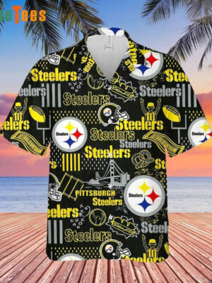 Sport-Team Pittsburgh Steelers Logo And Helmets, Steelers Hawaiian Shirt - Perfect Gifts For Your Loved Ones