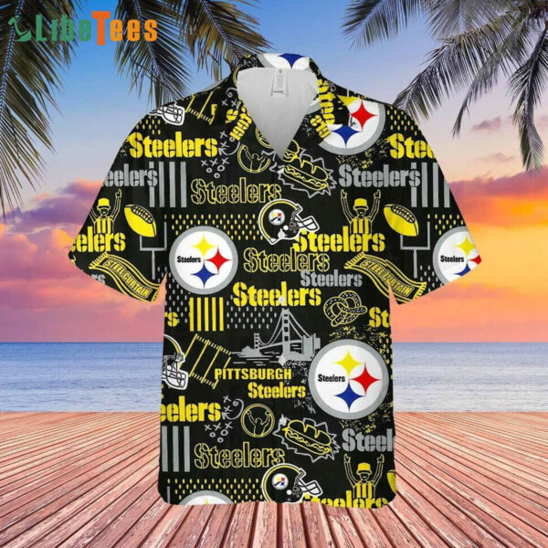 Sport-Team Pittsburgh Steelers Logo And Helmets, Steelers Hawaiian Shirt - Perfect Gifts For Your Loved Ones
