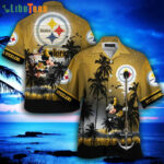 Sport-Team Pittsburgh Steelers Logo Disney Mickey Mouse And Starry Night Hawaiian Shirt - Perfect Gifts For Your Loved Ones