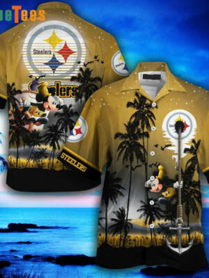 Sport-Team Pittsburgh Steelers Logo Disney Mickey Mouse And Starry Night Hawaiian Shirt - Perfect Gifts For Your Loved Ones