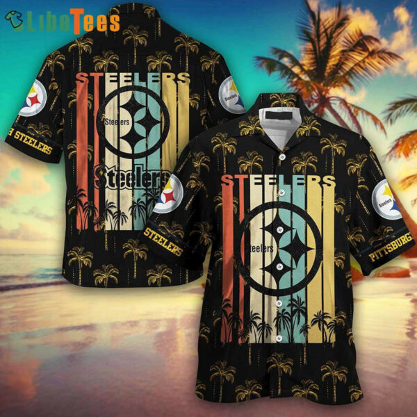 Retro Vintage Summer Sport-Team Pittsburgh Steelers Logo Steelers Hawaiian Shirt - Perfect Gifts For Your Loved Ones