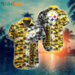 Sport-Team Pittsburgh Steelers Logo And Palm Trees Pattern Steelers Hawaiian Shirt - Perfect Gifts For Your Loved Ones