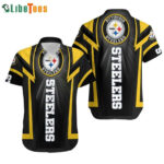 Sport-Team Pittsburgh Steelers Logo Black Hawaiian Shirt - Perfect Gifts For Your Loved Ones