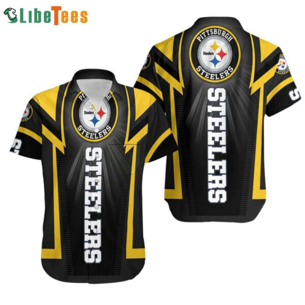 Sport-Team Pittsburgh Steelers Logo Black Hawaiian Shirt - Perfect Gifts For Your Loved Ones