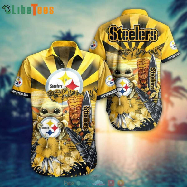 Sport-Team Pittsburgh Steelers Hawaiian Shirt Baby Yoda And Logo - Perfect Gifts For Your Loved Ones
