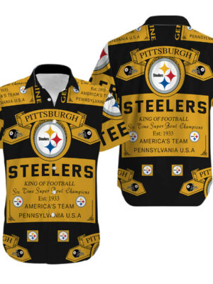 Sport-Team Pittsburgh Steelers Logo King OF Football, Steelers Hawaiian Shirt - Perfect Gifts For Your Loved Ones