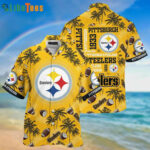 Sport-Team Pittsburgh Steelers Logo Coconut And Tree Pattern Hawaiian Shirt - Perfect Gifts For Your Loved Ones