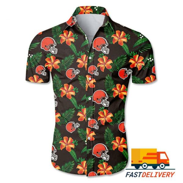 NFL Cleveland Browns Hawaiian Shirt Flower Gift For Fans Football Lover - Rugby Fan Store