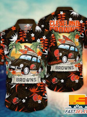 NFL Cleveland Browns Hawaiian Shirt Style Vacation Gift For Fans Football Lover - Rugby Fan Store