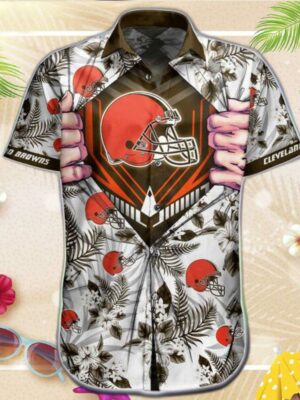 NFL Cleveland Browns Hawaiian Shirt Super Man Gift For Fans Football Lover - Rugby Fan Store